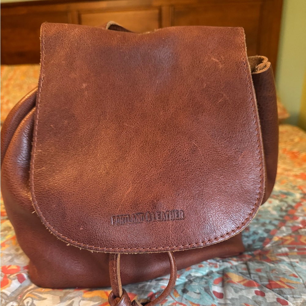 Portland Leather Nutmeg Bucket Backpack